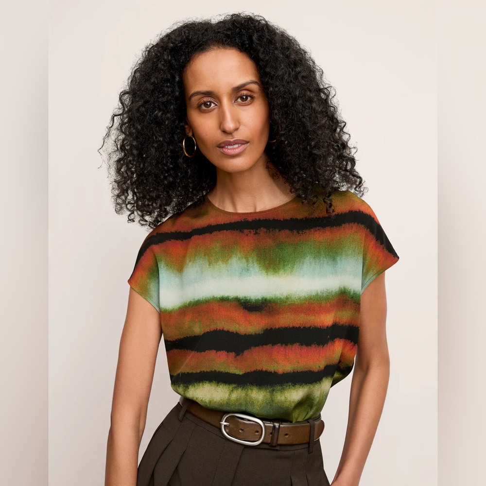 MM LAFLEUR The Didion Top - Printed Washable Silk